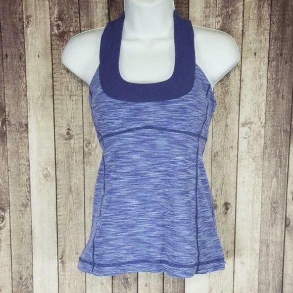 Lululemon Scoop Neck Yoga Athletic Tank Top in Royalty Space Dye Women's 6 - Picture 1 of 6